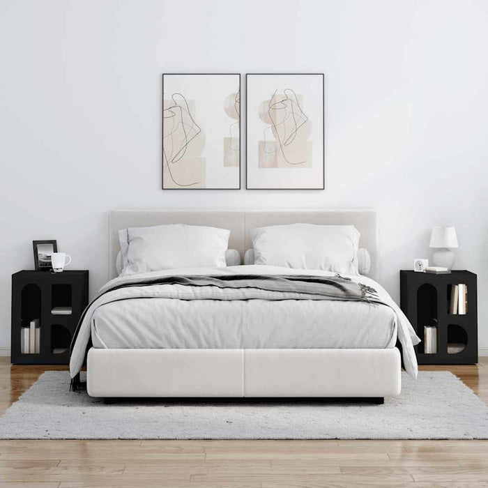 Noptieră 2 pcs Negru 40 x 35 x 50 cm Lemn compozit - WALTI WALTI