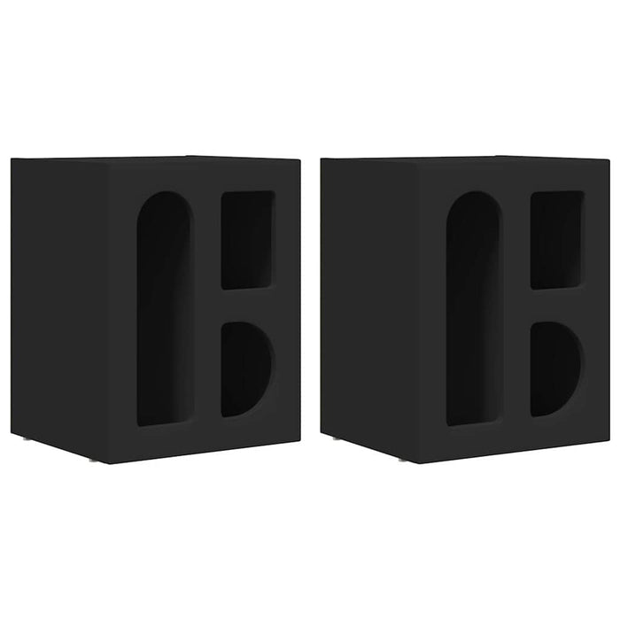 Noptieră 2 pcs Negru 40 x 35 x 50 cm Lemn compozit - WALTI WALTI