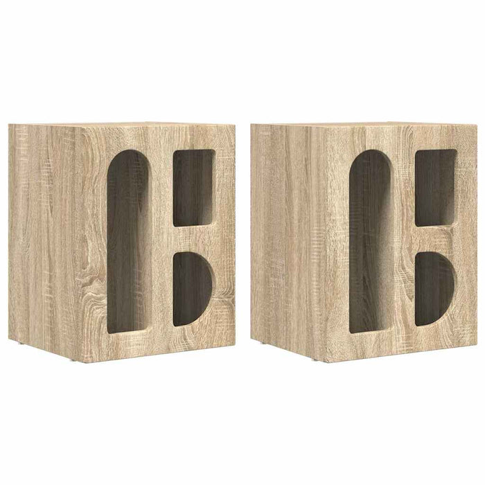 Noptieră 2 pcs Stejar Sonoma 40 x 35 x 50 cm Lemn compozit - WALTI WALTI