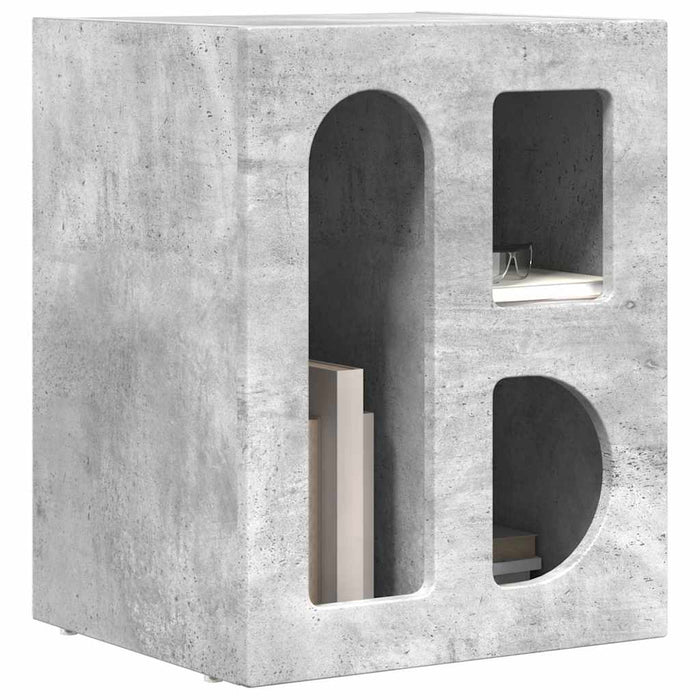 Noptieră Gri din beton 40 x 35 x 50 cm Lemn compozit - WALTI WALTI