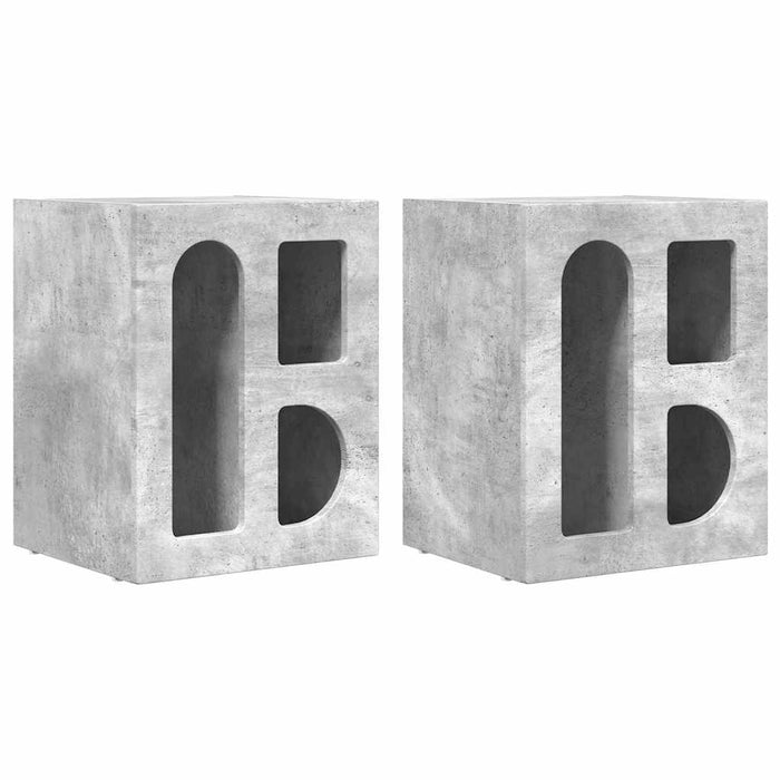 Noptieră 2 pcs Gri din beton 40 x 35 x 50 cm Lemn compozit - WALTI WALTI