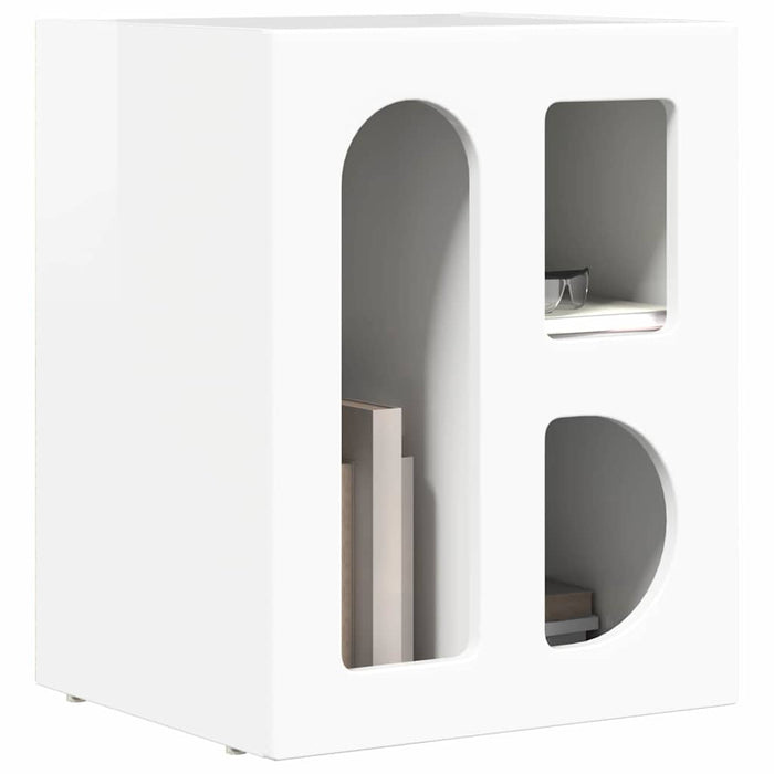Noptieră 2 pcs Alb lucios 40 x 35 x 50 cm Lemn compozit - WALTI WALTI