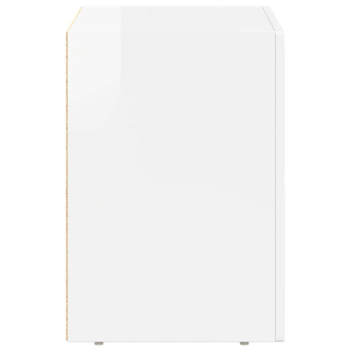 Noptieră 2 pcs Alb lucios 40 x 35 x 50 cm Lemn compozit - WALTI WALTI