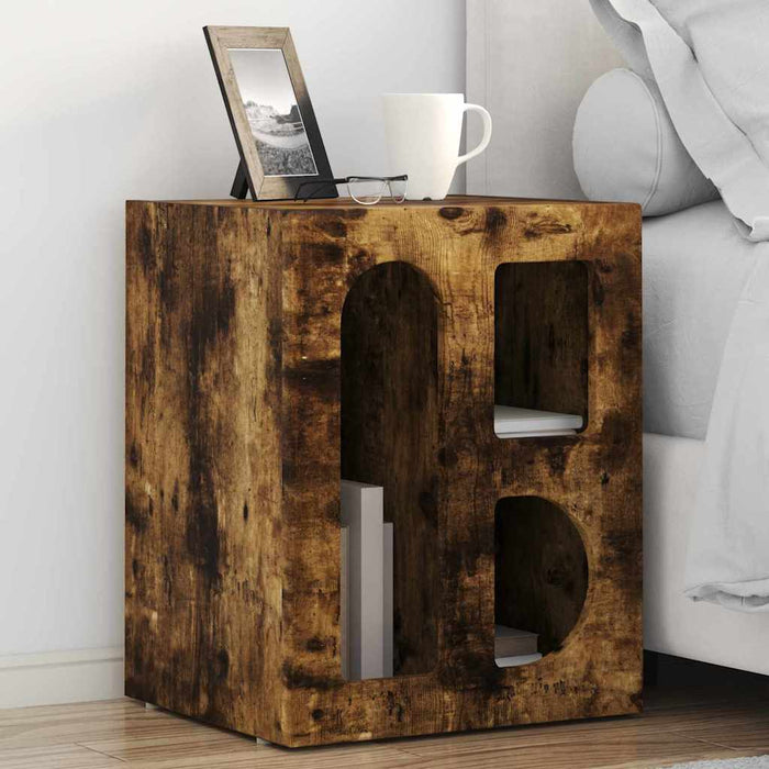 Noptieră 2 pcs Stejar fumuriu 40 x 35 x 50 cm Lemn compozit - WALTI WALTI