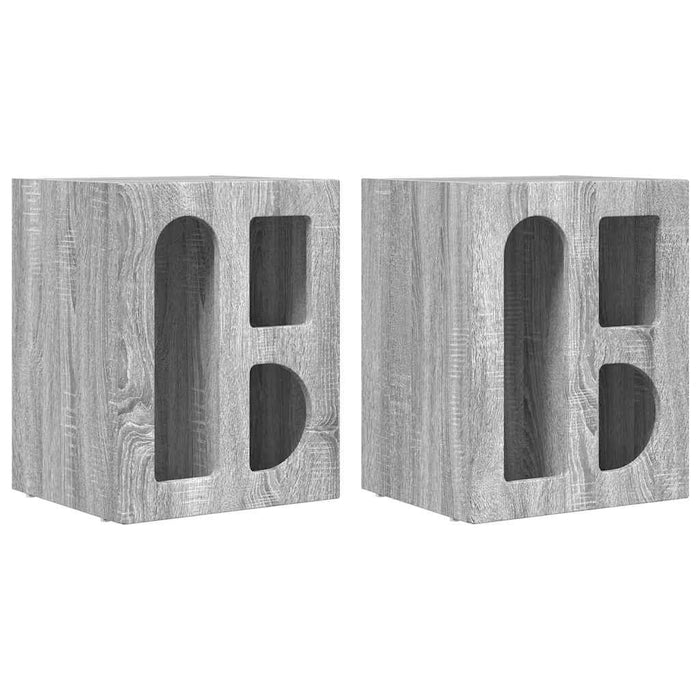 Noptieră 2 pcs Gri Sonoma 40 x 35 x 50 cm Lemn compozit - WALTI WALTI