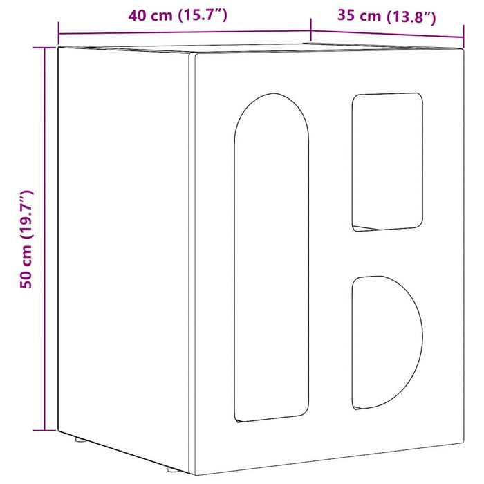 Noptieră Lemn vechi 40 x 35 x 50 cm Lemn compozit - WALTI WALTI
