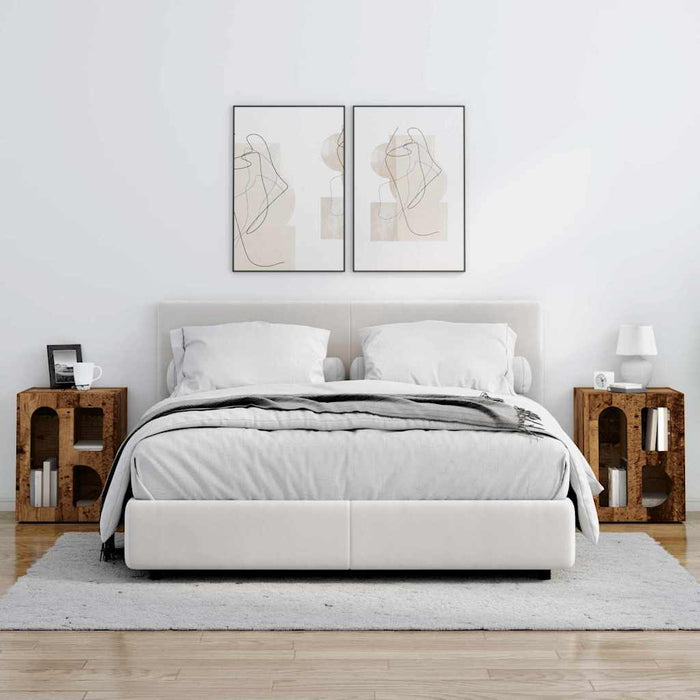Noptieră 2 pcs Lemn vechi 40 x 35 x 50 cm Lemn compozit - WALTI WALTI