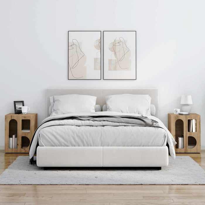 Noptieră 2 pcs Stejar Artizanal 40 x 35 x 50 cm Lemn compozit - WALTI WALTI
