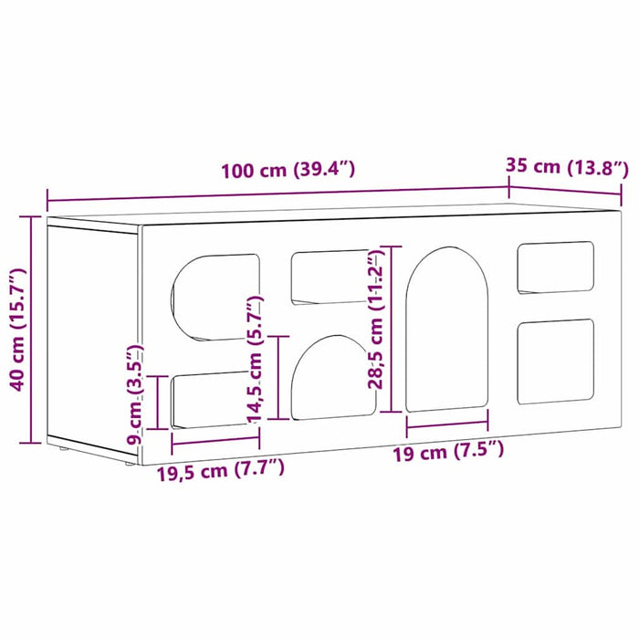 Cabinet TV Negru 100 x 35 x 40 cm Lemn compozit - WALTI WALTI