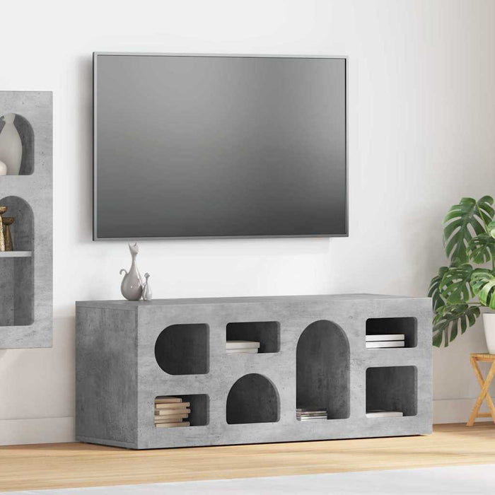 Cabinet TV Gri din beton 100 x 35 x 40 cm Lemn compozit - WALTI WALTI