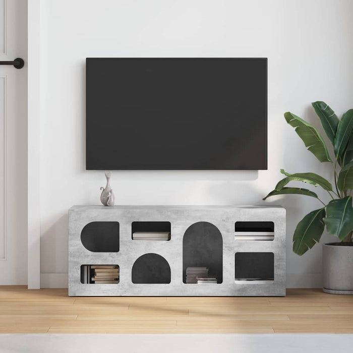 Cabinet TV Gri din beton 100 x 35 x 40 cm Lemn compozit - WALTI WALTI
