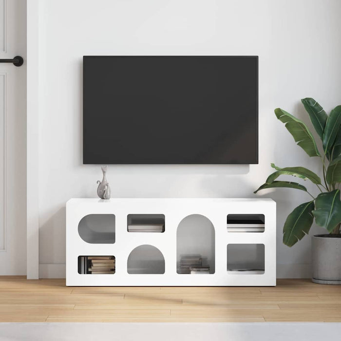 Cabinet TV Alb lucios 100 x 35 x 40 cm Lemn compozit - WALTI WALTI