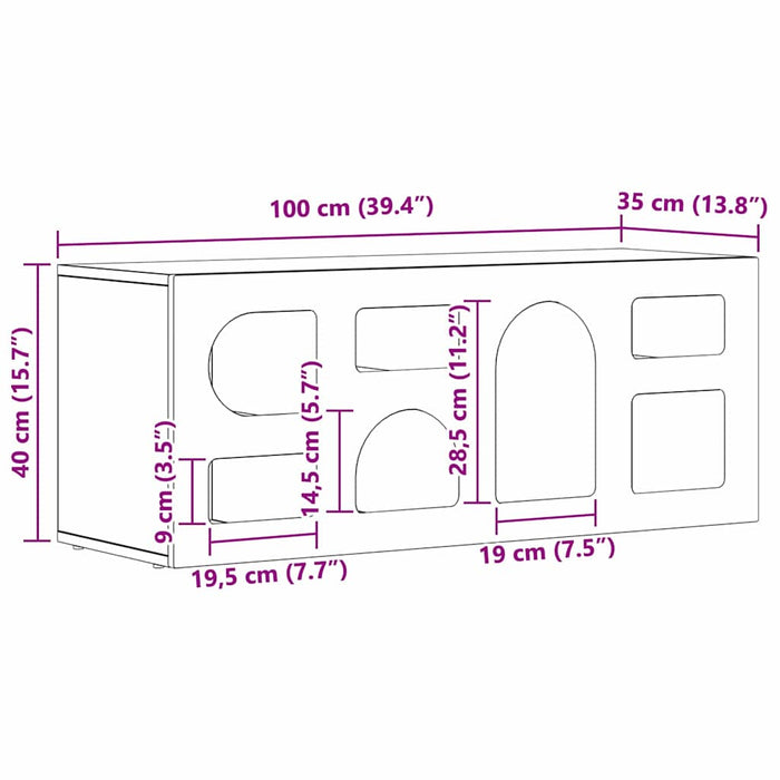 Cabinet TV Gri Sonoma 100 x 35 x 40 cm Lemn compozit - WALTI WALTI