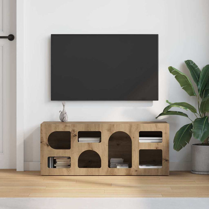 Cabinet TV Stejar Artizanal 100 x 35 x 40 cm Lemn compozit - WALTI WALTI
