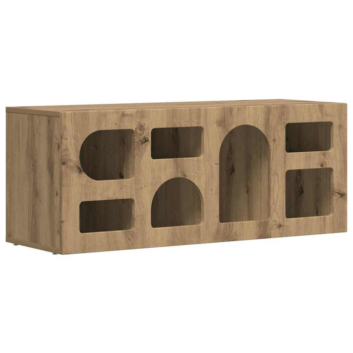 Cabinet TV Stejar Artizanal 100 x 35 x 40 cm Lemn compozit - WALTI WALTI