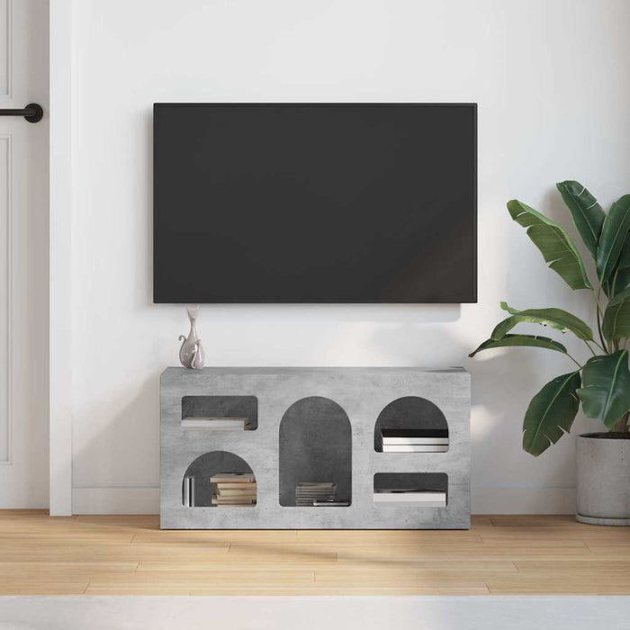 Cabinet TV Gri din beton 80 x 35 x 40 cm Lemn compozit - WALTI WALTI