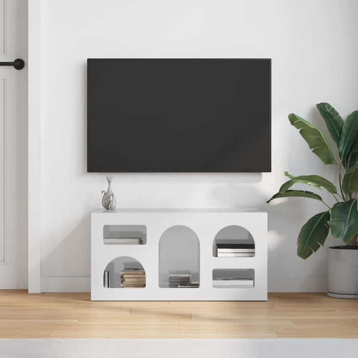 Cabinet TV Alb lucios 80 x 35 x 40 cm Lemn compozit - WALTI WALTI