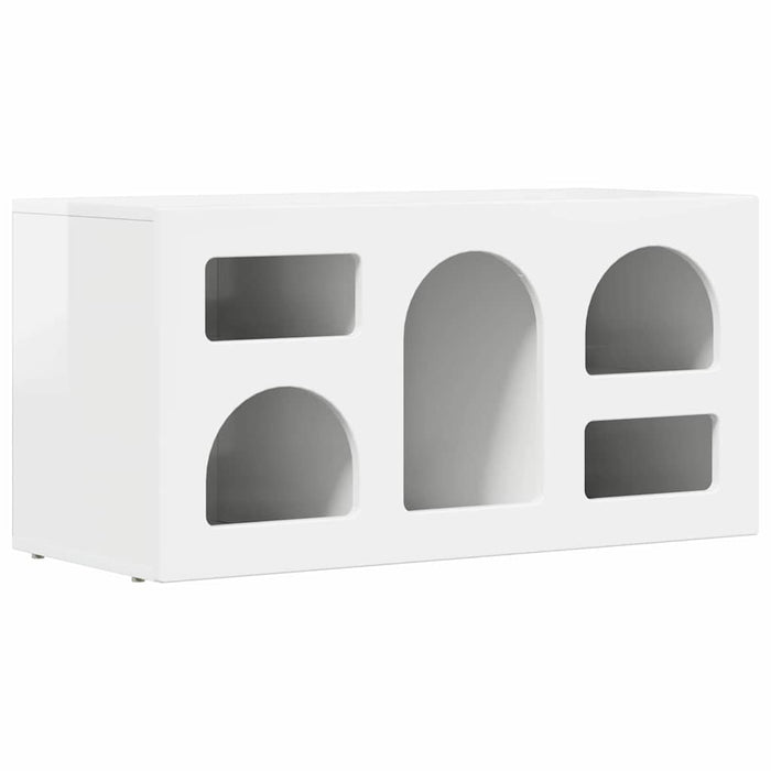 Cabinet TV Alb lucios 80 x 35 x 40 cm Lemn compozit - WALTI WALTI