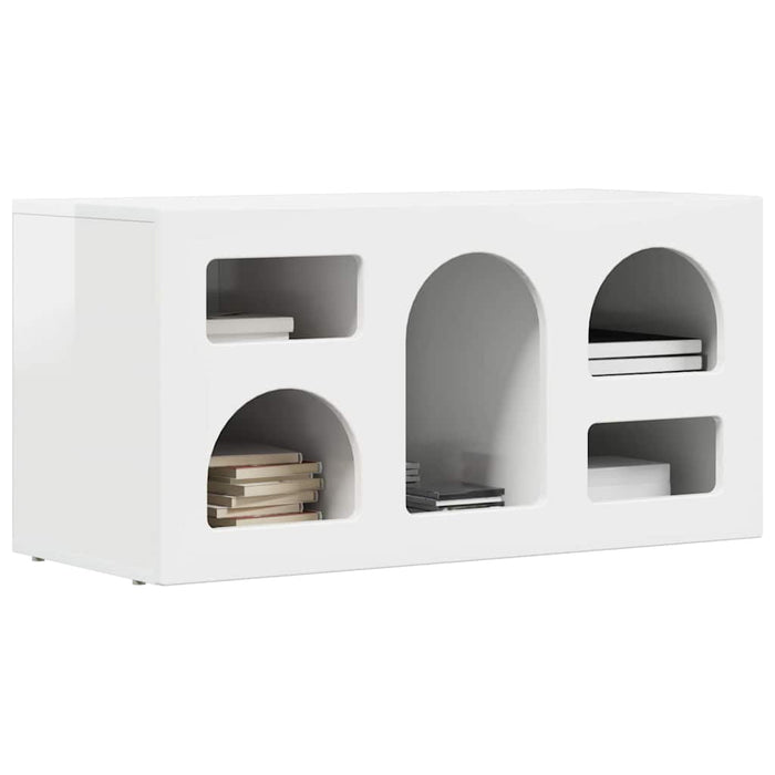 Cabinet TV Alb lucios 80 x 35 x 40 cm Lemn compozit - WALTI WALTI