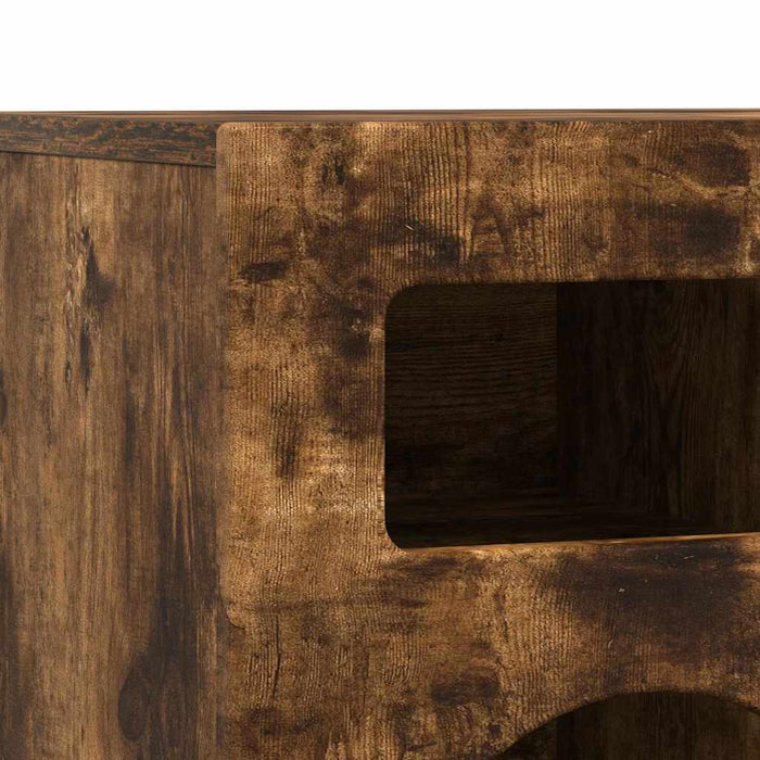 Cabinet TV Stejar fumuriu 80 x 35 x 40 cm Lemn compozit - WALTI WALTI