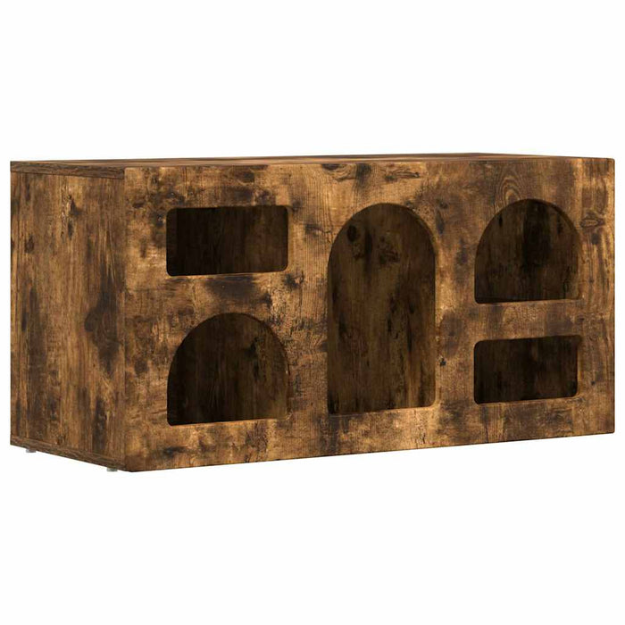 Cabinet TV Stejar fumuriu 80 x 35 x 40 cm Lemn compozit - WALTI WALTI