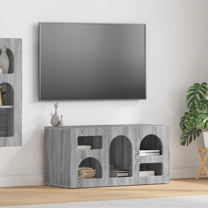 Cabinet TV Gri Sonoma 80 x 35 x 40 cm Lemn compozit - WALTI WALTI