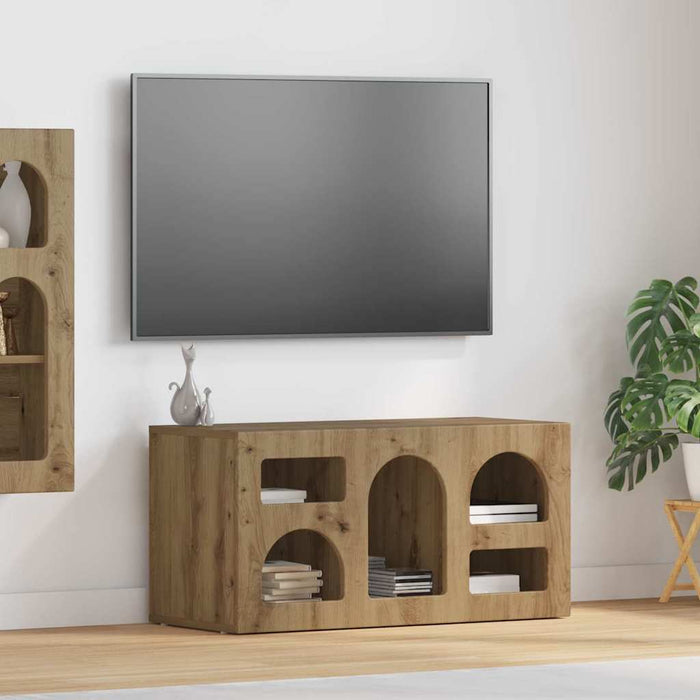 Cabinet TV Stejar Artizanal 80 x 35 x 40 cm Lemn compozit - WALTI WALTI