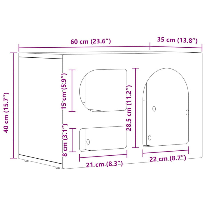 Cabinet TV Alb lucios 60 x 35 x 40 cm Lemn compozit - WALTI WALTI