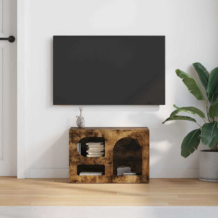 Cabinet TV Stejar fumuriu 60 x 35 x 40 cm Lemn compozit - WALTI WALTI
