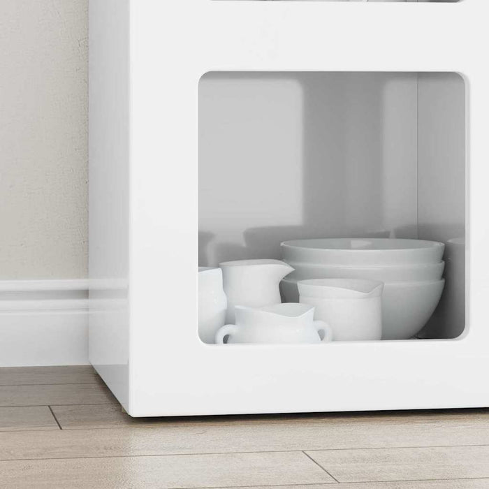 Bufet Alb lucios 59 x 35 x 80.5 cm Lemn compozit - WALTI WALTI