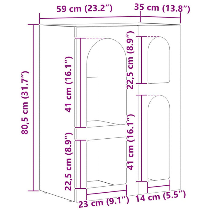 Bufet Gri Sonoma 59 x 35 x 80.5 cm Lemn compozit - WALTI WALTI