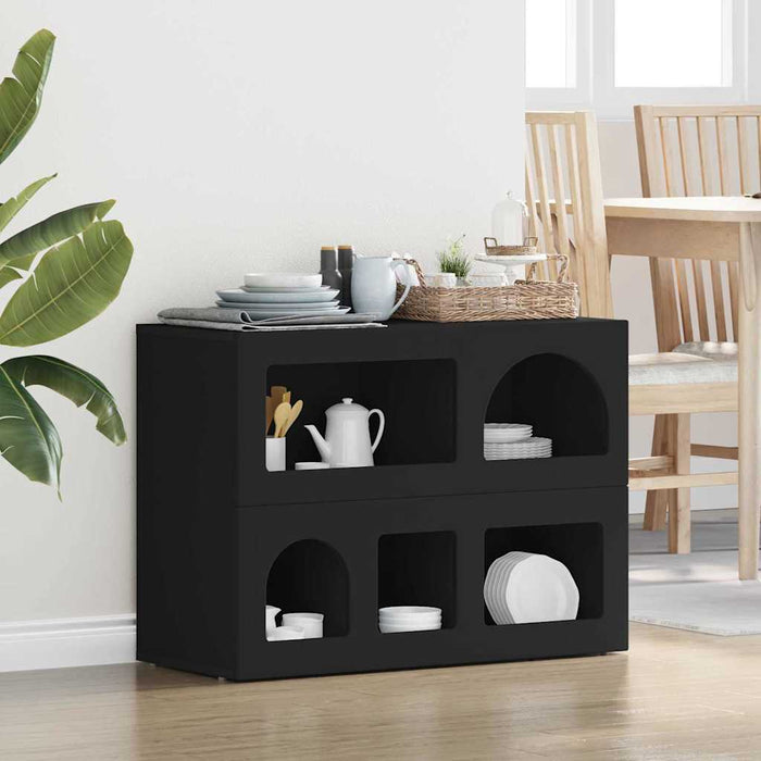 Bufet Negru 80.5 x 35 x 59 cm Lemn compozit - WALTI WALTI