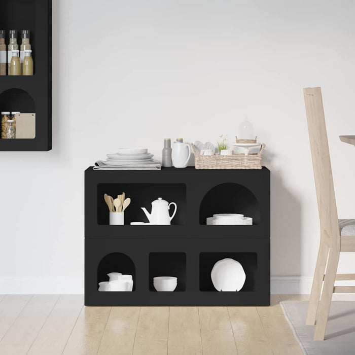 Bufet Negru 80.5 x 35 x 59 cm Lemn compozit - WALTI WALTI