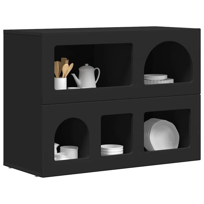 Bufet Negru 80.5 x 35 x 59 cm Lemn compozit - WALTI WALTI