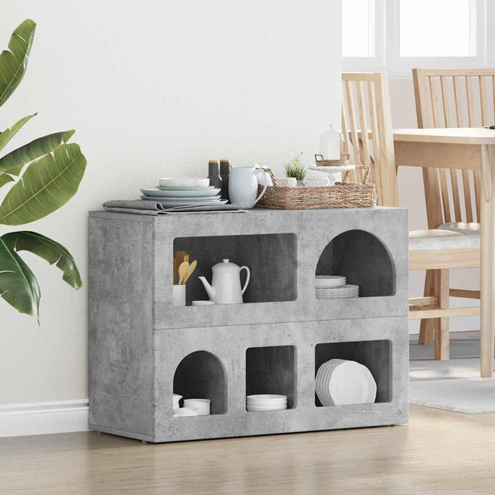 Bufet Gri din beton 80.5 x 35 x 59 cm Lemn compozit - WALTI WALTI