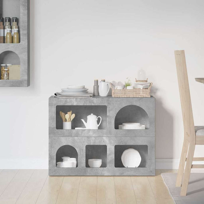 Bufet Gri din beton 80.5 x 35 x 59 cm Lemn compozit - WALTI WALTI