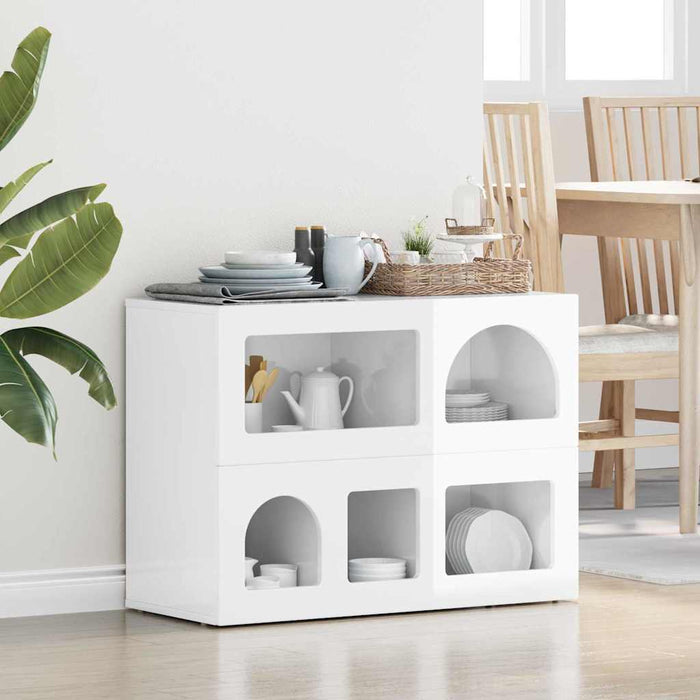 Bufet Alb lucios 80.5 x 35 x 59 cm Lemn compozit - WALTI WALTI