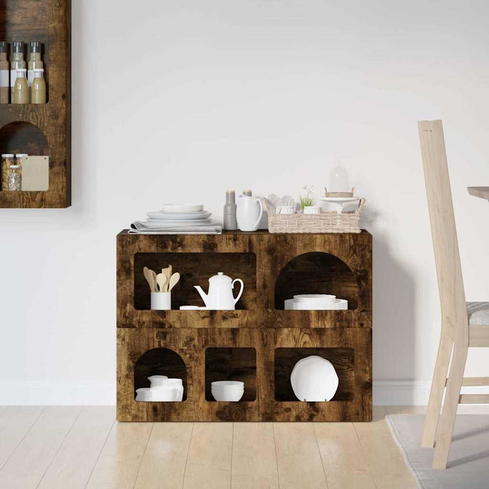 Bufet Stejar fumuriu 80.5 x 35 x 59 cm Lemn compozit - WALTI WALTI