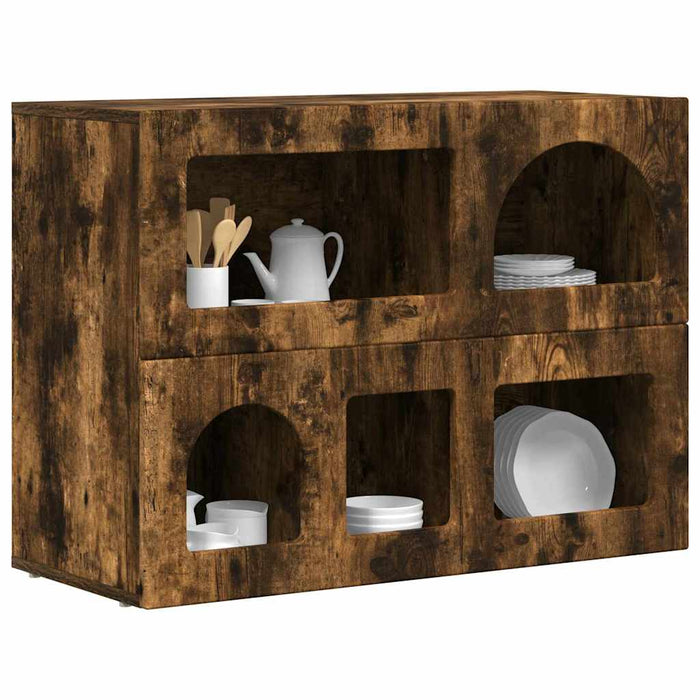 Bufet Stejar fumuriu 80.5 x 35 x 59 cm Lemn compozit - WALTI WALTI