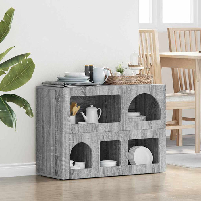 Bufet Gri Sonoma 80.5 x 35 x 59 cm Lemn compozit - WALTI WALTI