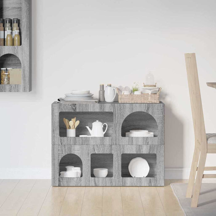 Bufet Gri Sonoma 80.5 x 35 x 59 cm Lemn compozit - WALTI WALTI