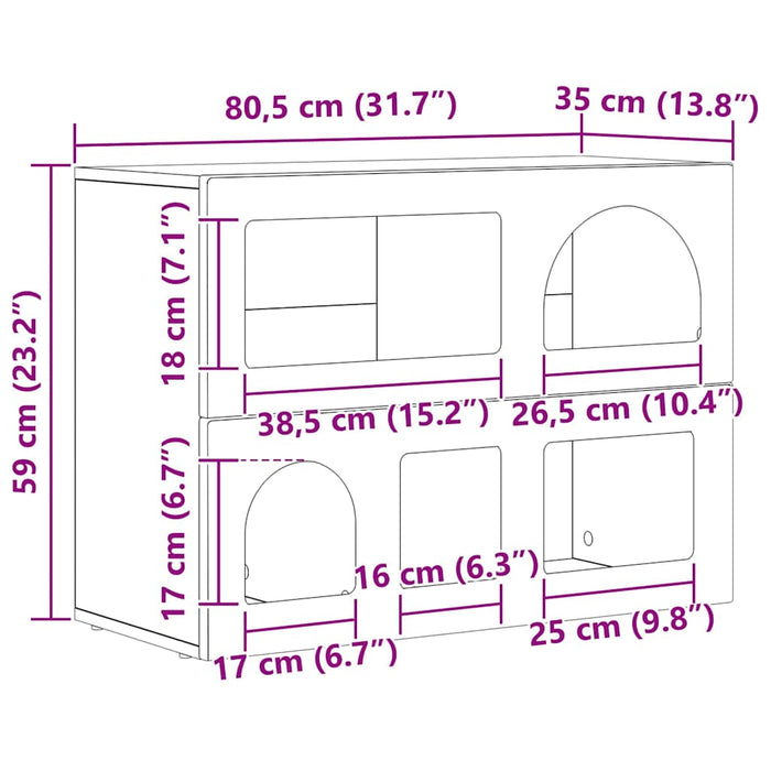 Bufet Lemn vechi 80.5 x 35 x 59 cm Lemn compozit - WALTI WALTI