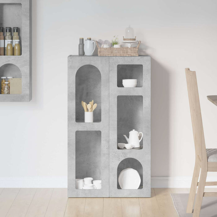 Bufet Gri din beton 59 x 35 x 100,5 cm Lemn compozit - WALTI WALTI