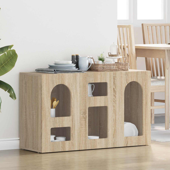 Bufet Stejar Sonoma 100 x 35 x 59 cm Lemn compozit - WALTI WALTI