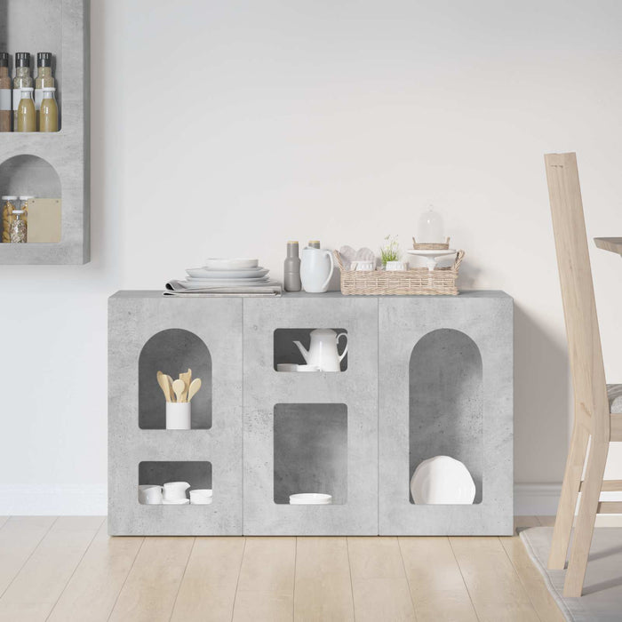 Bufet Gri din beton 100 x 35 x 59 cm Lemn compozit - WALTI WALTI