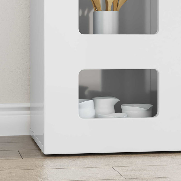 Bufet Alb lucios 100 x 35 x 59 cm Lemn compozit - WALTI WALTI