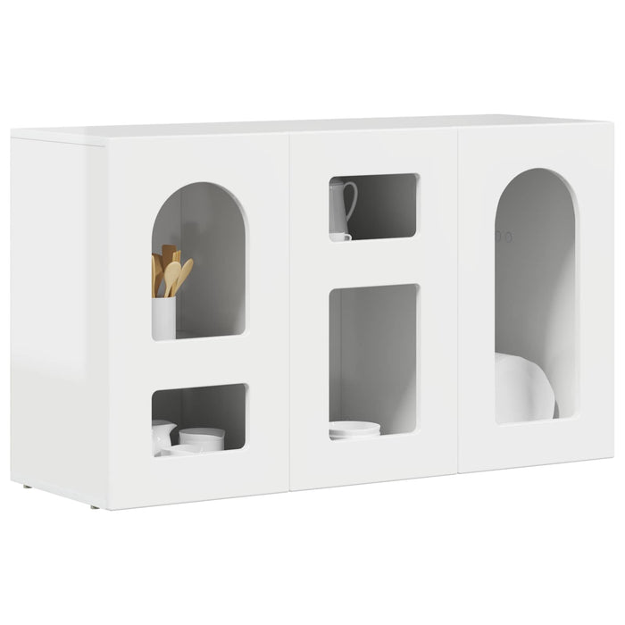 Bufet Alb lucios 100 x 35 x 59 cm Lemn compozit - WALTI WALTI