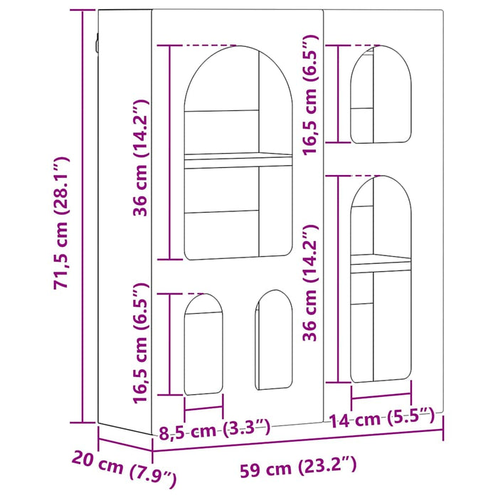 Dulap suspendat Alb lucios 59 x 20 x 71.5 cm Lemn compozit - WALTI WALTI