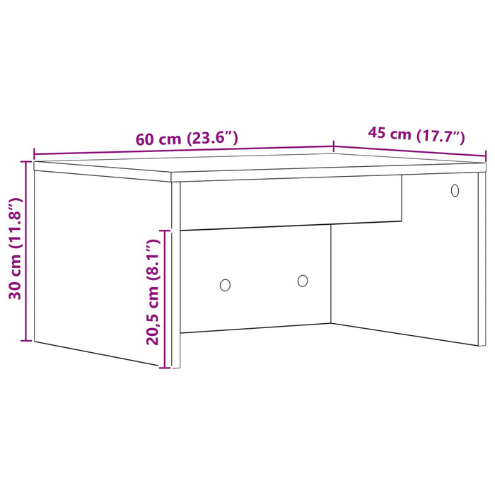 Birou montat pe perete Pe perete Stejar Negru 60 x 45 x 30 cm - WALTI WALTI