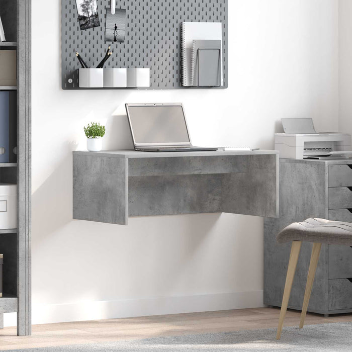Birou montat pe perete Pe perete Gri din beton 80 x 45 x 30 cm - WALTI WALTI